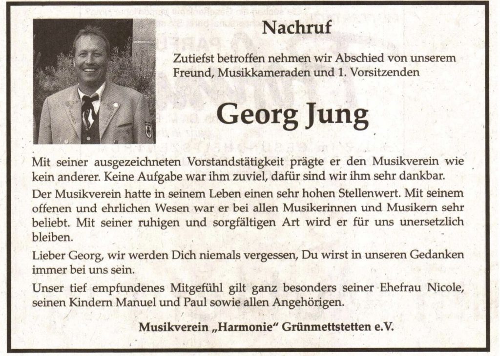 Nachruf Georg Jung